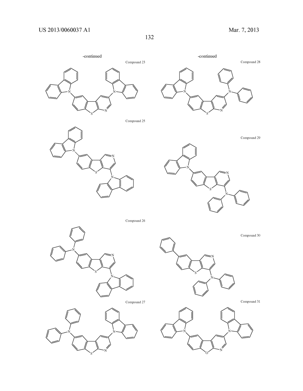 MATERIALS WITH AZA-DIBENZOTHIOPHENE OR AZA-DIBENZOFURAN CORE FOR PHOLED - diagram, schematic, and image 137