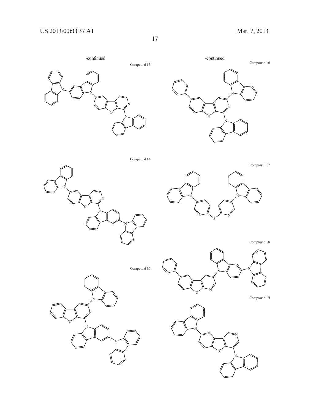 MATERIALS WITH AZA-DIBENZOTHIOPHENE OR AZA-DIBENZOFURAN CORE FOR PHOLED - diagram, schematic, and image 22