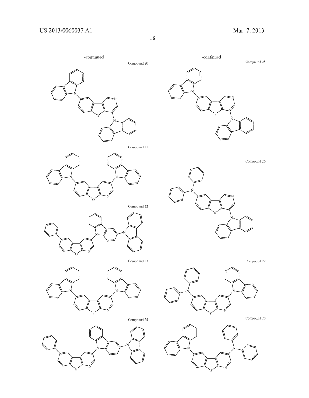 MATERIALS WITH AZA-DIBENZOTHIOPHENE OR AZA-DIBENZOFURAN CORE FOR PHOLED - diagram, schematic, and image 23