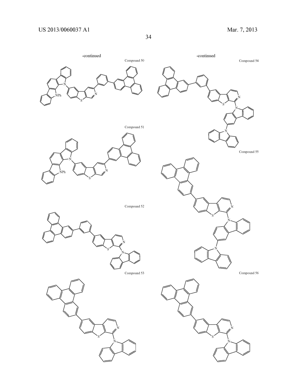 MATERIALS WITH AZA-DIBENZOTHIOPHENE OR AZA-DIBENZOFURAN CORE FOR PHOLED - diagram, schematic, and image 39