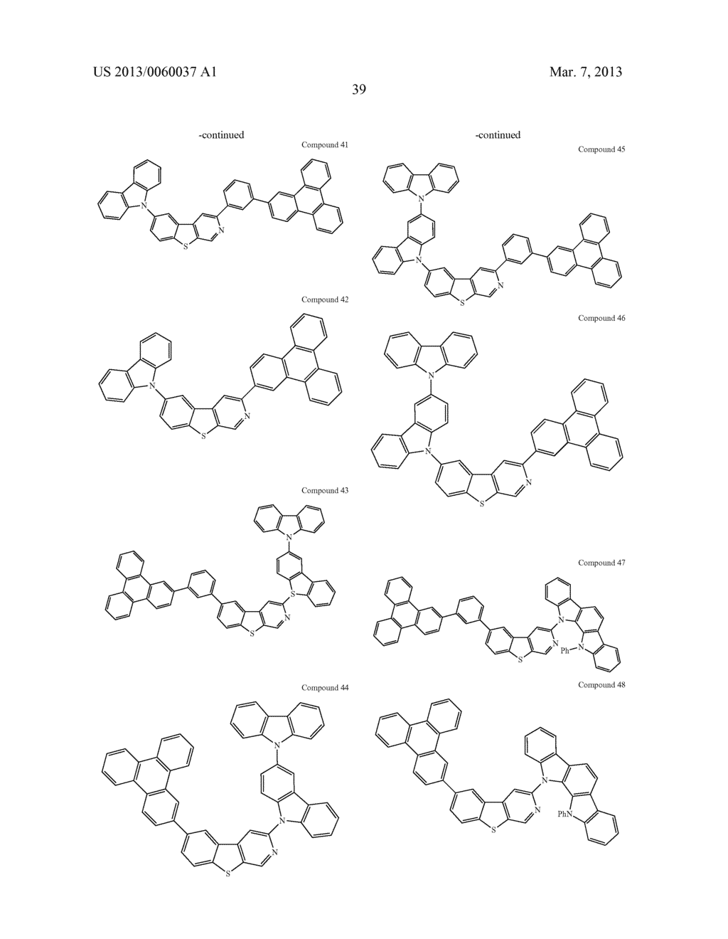 MATERIALS WITH AZA-DIBENZOTHIOPHENE OR AZA-DIBENZOFURAN CORE FOR PHOLED - diagram, schematic, and image 44