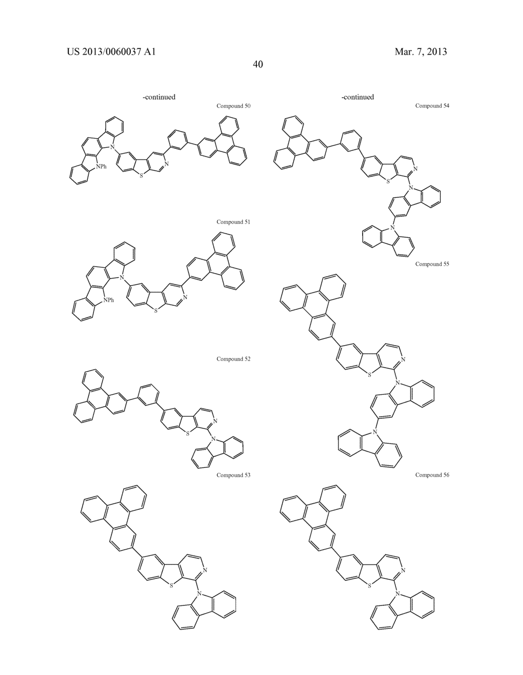 MATERIALS WITH AZA-DIBENZOTHIOPHENE OR AZA-DIBENZOFURAN CORE FOR PHOLED - diagram, schematic, and image 45