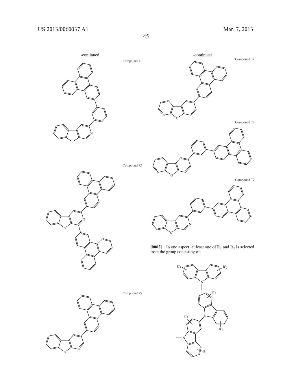 MATERIALS WITH AZA-DIBENZOTHIOPHENE OR AZA-DIBENZOFURAN CORE FOR PHOLED - diagram, schematic, and image 50