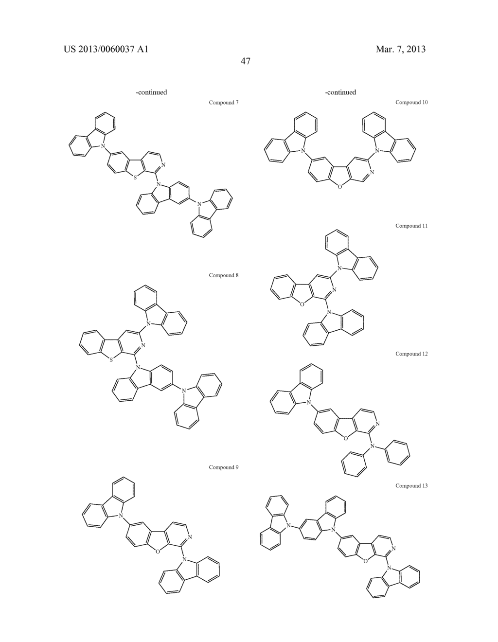 MATERIALS WITH AZA-DIBENZOTHIOPHENE OR AZA-DIBENZOFURAN CORE FOR PHOLED - diagram, schematic, and image 52