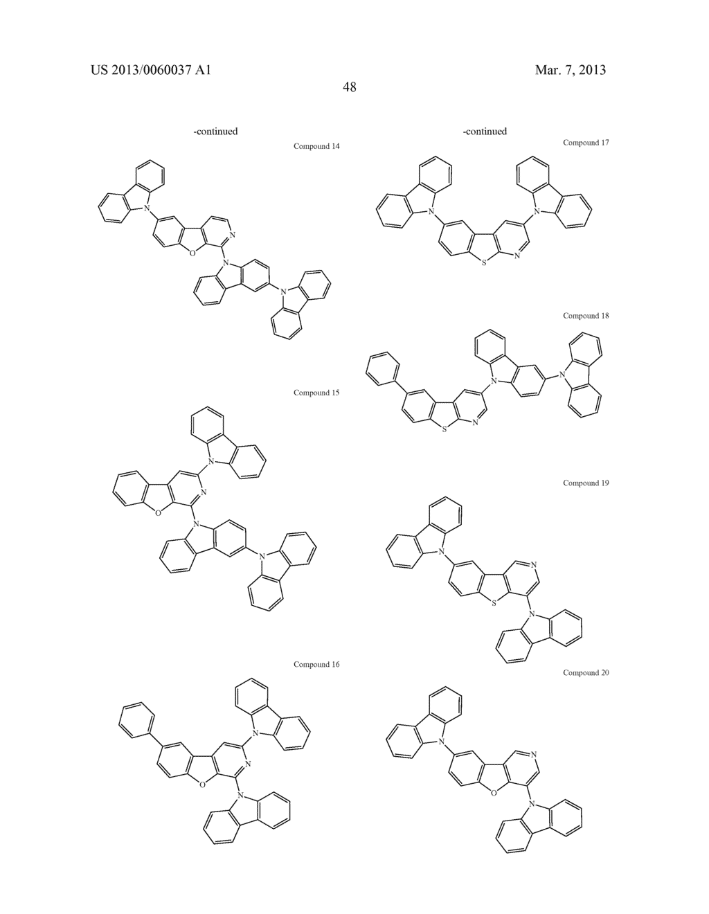 MATERIALS WITH AZA-DIBENZOTHIOPHENE OR AZA-DIBENZOFURAN CORE FOR PHOLED - diagram, schematic, and image 53