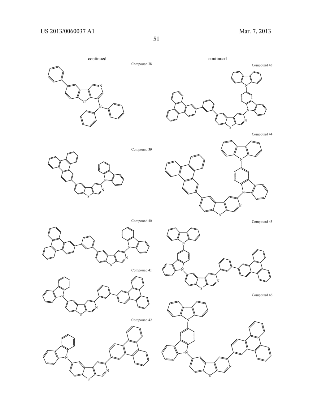 MATERIALS WITH AZA-DIBENZOTHIOPHENE OR AZA-DIBENZOFURAN CORE FOR PHOLED - diagram, schematic, and image 56