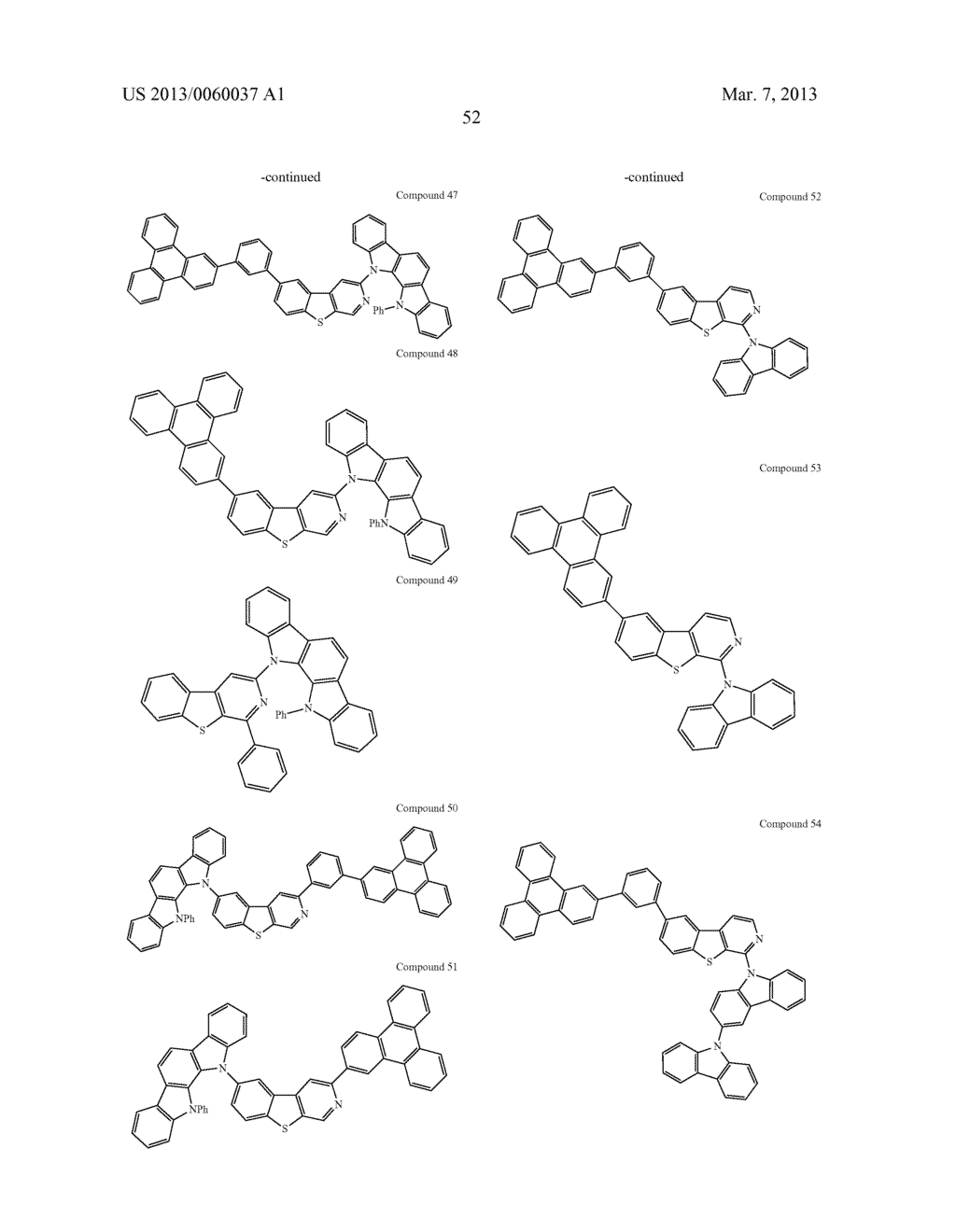 MATERIALS WITH AZA-DIBENZOTHIOPHENE OR AZA-DIBENZOFURAN CORE FOR PHOLED - diagram, schematic, and image 57