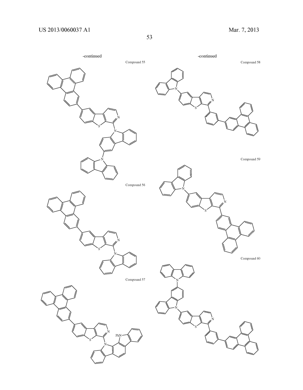 MATERIALS WITH AZA-DIBENZOTHIOPHENE OR AZA-DIBENZOFURAN CORE FOR PHOLED - diagram, schematic, and image 58
