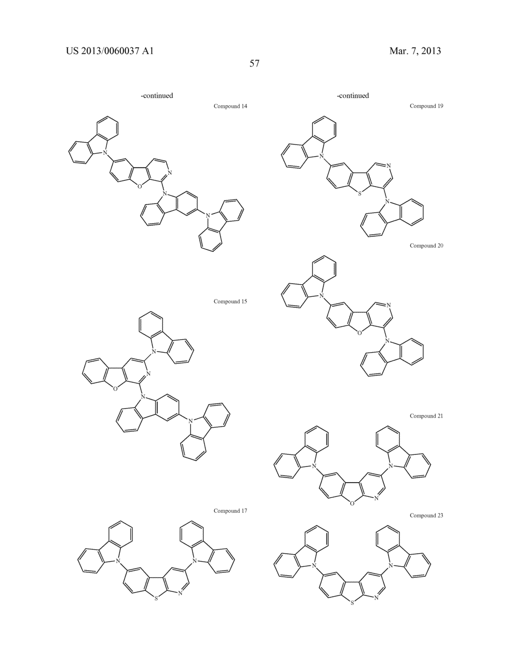 MATERIALS WITH AZA-DIBENZOTHIOPHENE OR AZA-DIBENZOFURAN CORE FOR PHOLED - diagram, schematic, and image 62