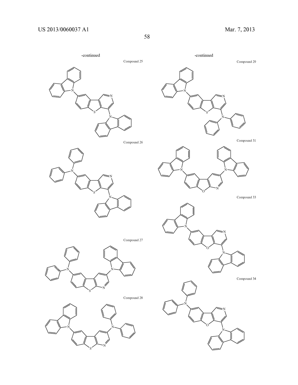 MATERIALS WITH AZA-DIBENZOTHIOPHENE OR AZA-DIBENZOFURAN CORE FOR PHOLED - diagram, schematic, and image 63