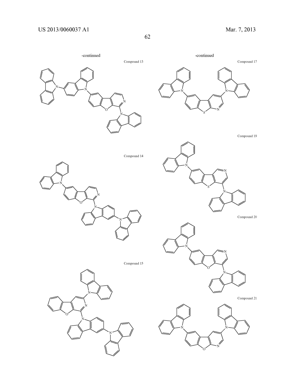 MATERIALS WITH AZA-DIBENZOTHIOPHENE OR AZA-DIBENZOFURAN CORE FOR PHOLED - diagram, schematic, and image 67