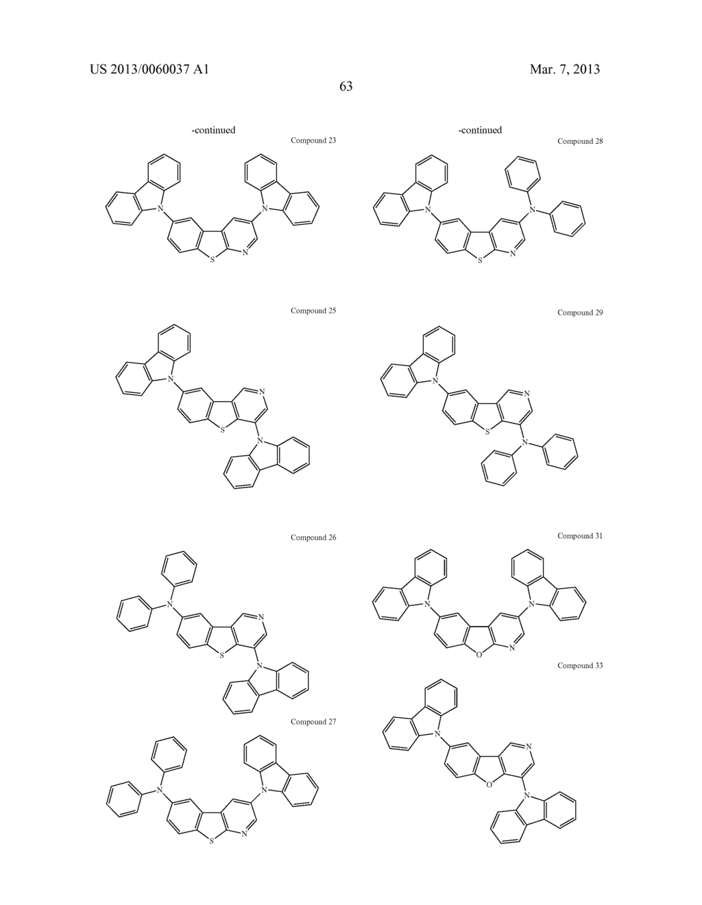 MATERIALS WITH AZA-DIBENZOTHIOPHENE OR AZA-DIBENZOFURAN CORE FOR PHOLED - diagram, schematic, and image 68