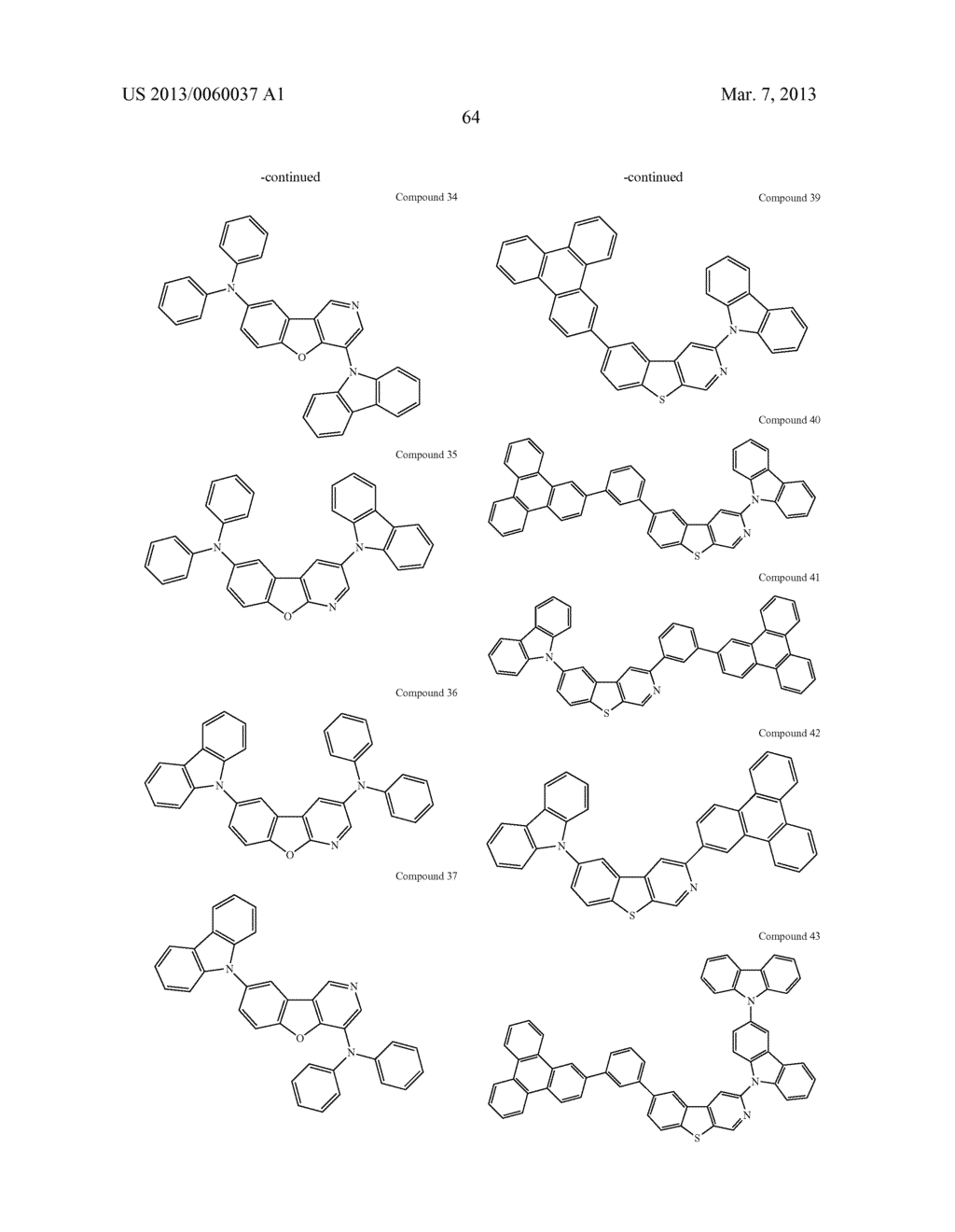 MATERIALS WITH AZA-DIBENZOTHIOPHENE OR AZA-DIBENZOFURAN CORE FOR PHOLED - diagram, schematic, and image 69