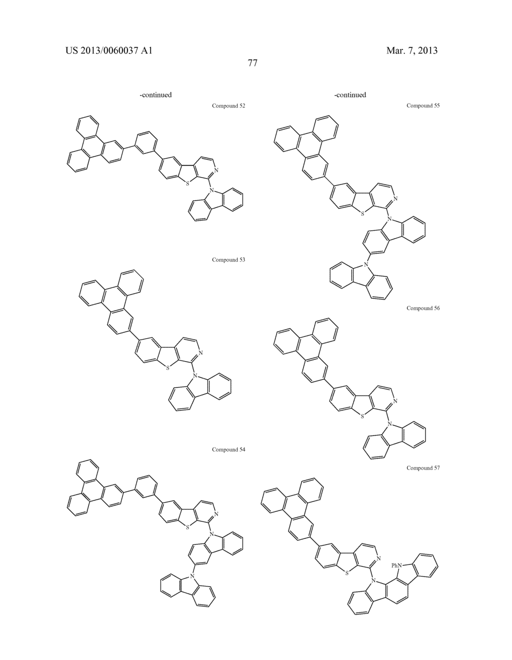 MATERIALS WITH AZA-DIBENZOTHIOPHENE OR AZA-DIBENZOFURAN CORE FOR PHOLED - diagram, schematic, and image 82