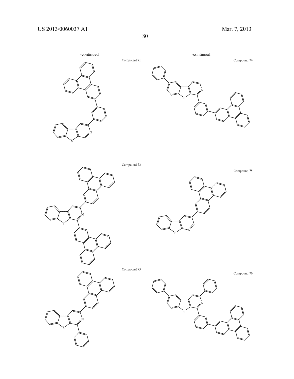 MATERIALS WITH AZA-DIBENZOTHIOPHENE OR AZA-DIBENZOFURAN CORE FOR PHOLED - diagram, schematic, and image 85