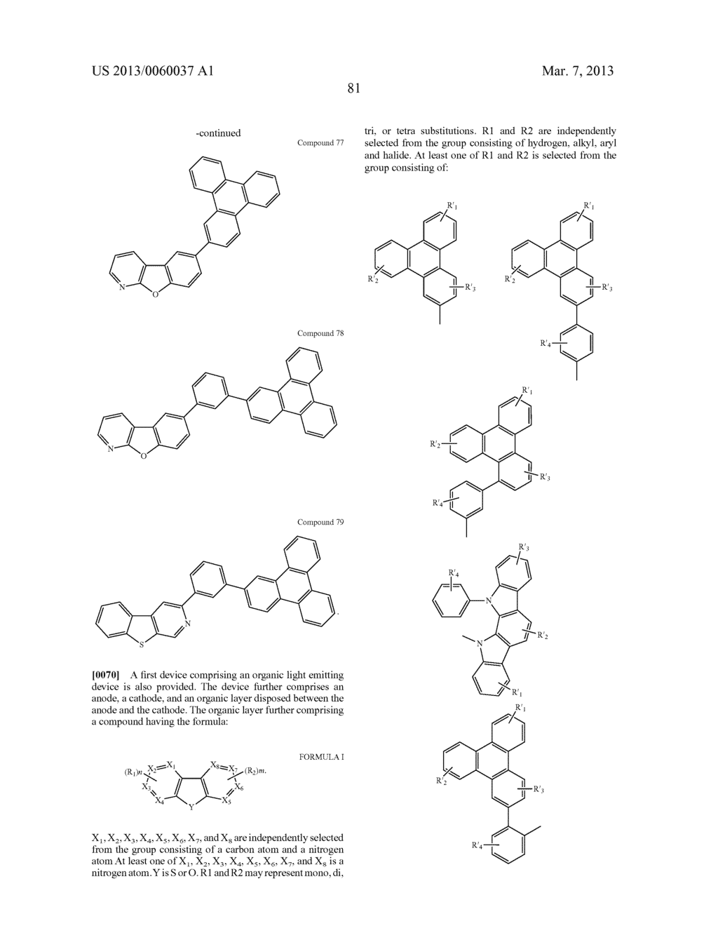 MATERIALS WITH AZA-DIBENZOTHIOPHENE OR AZA-DIBENZOFURAN CORE FOR PHOLED - diagram, schematic, and image 86