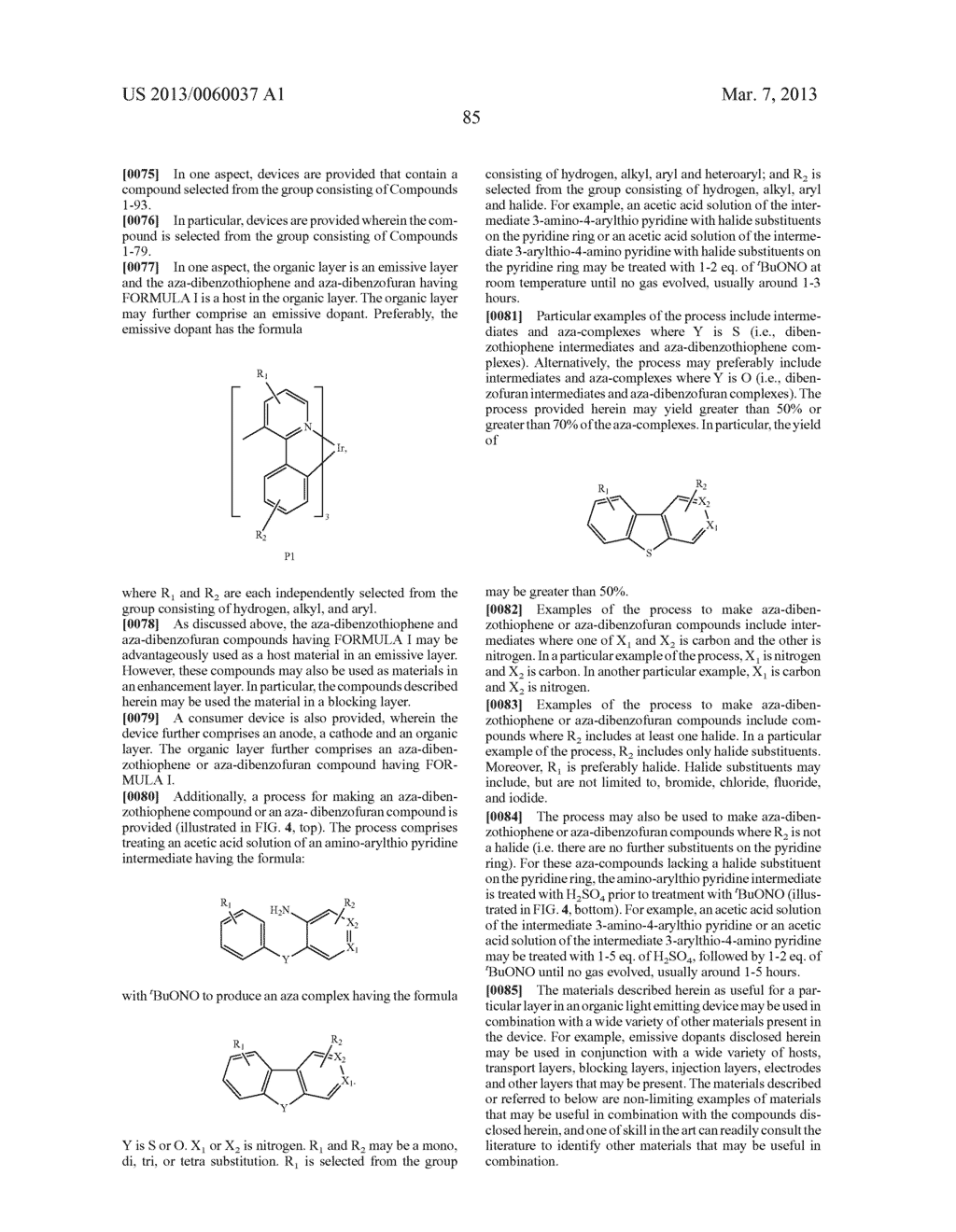 MATERIALS WITH AZA-DIBENZOTHIOPHENE OR AZA-DIBENZOFURAN CORE FOR PHOLED - diagram, schematic, and image 90