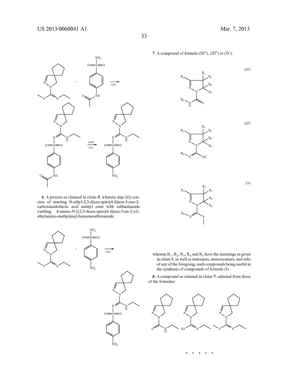 SYNTHESIS OF SUBSTITUTED PYRAZOLINE CARBOXAMIDINE DERIVATIVES - diagram, schematic, and image 34