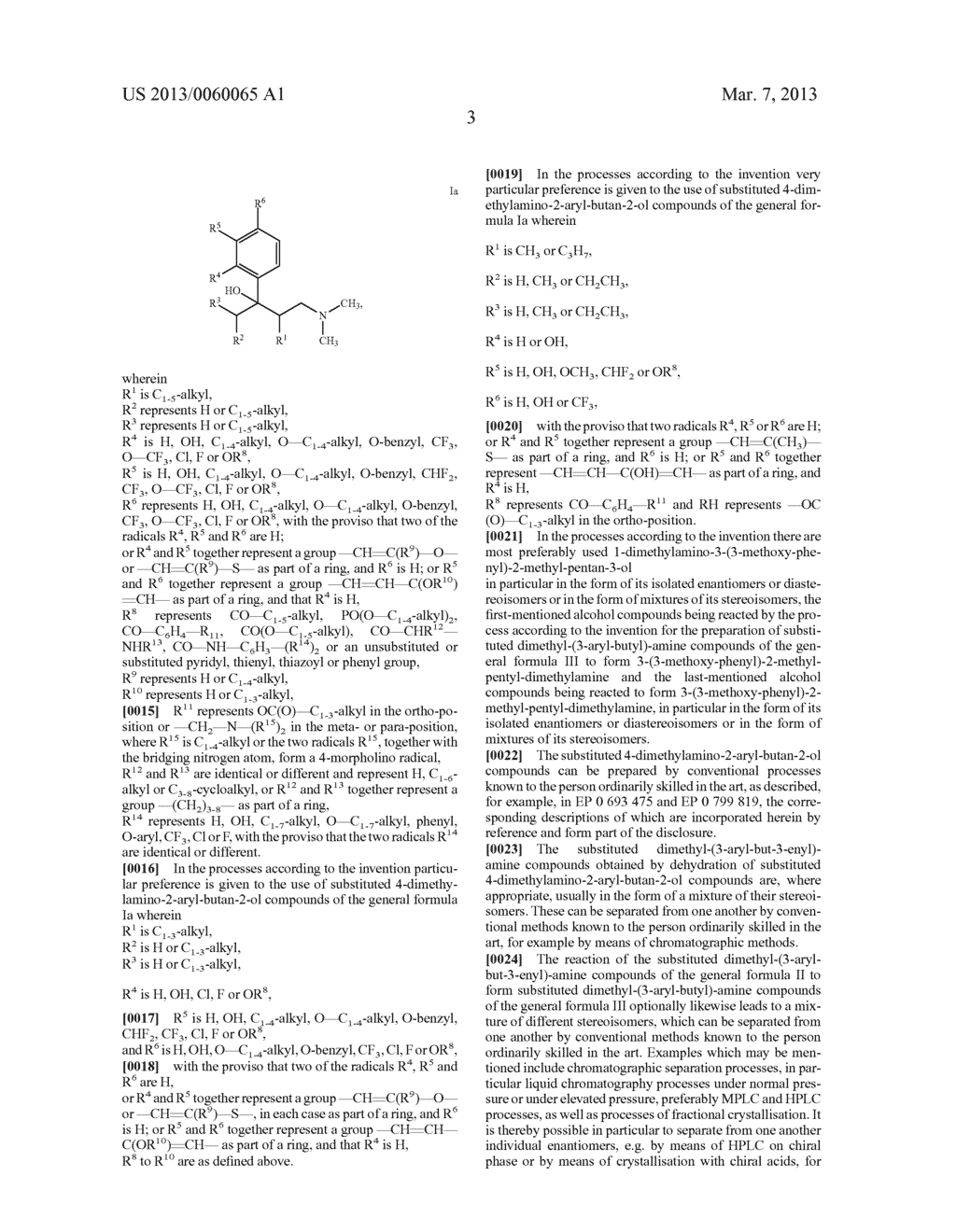 Process for the Dehydration of Substituted     4-Dimethylamino-2-aryl-butan-2-ol Compounds and Process for the     Preparation of Substituted Dimethyl-(3-aryl-butyl)- Amine Compounds by     Heterogeneous Catalysis - diagram, schematic, and image 04