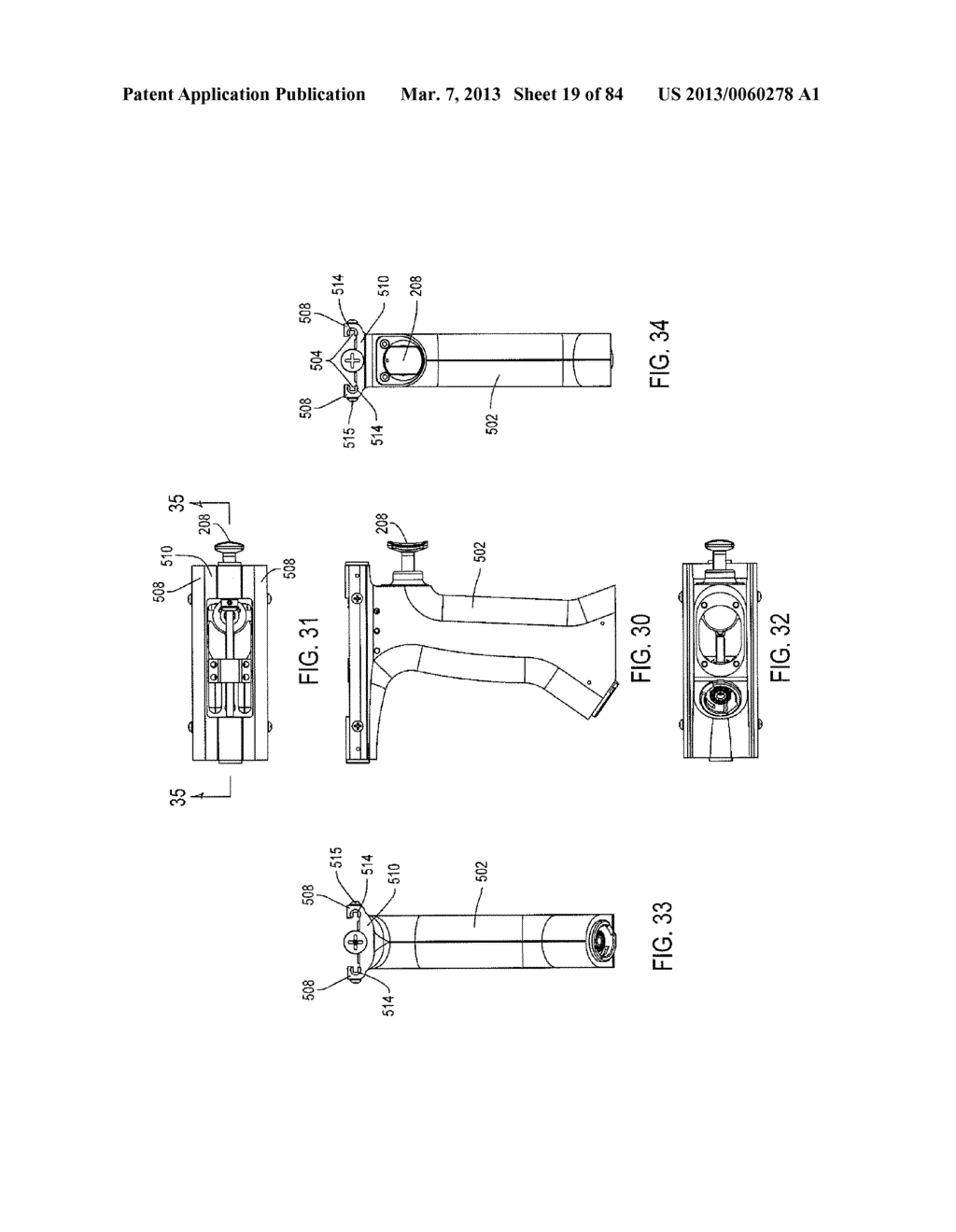 SURGICAL INSTRUMENT INCLUDING HOUSING, A CUTTING ACCESSORY THAT EXTENDS     FROM THE HOUSING AND ACTUATORS THAT ESTABLISH THE POSITION OF THE CUTTING     ACCESSORY RELATIVE TO THE HOUSING - diagram, schematic, and image 20