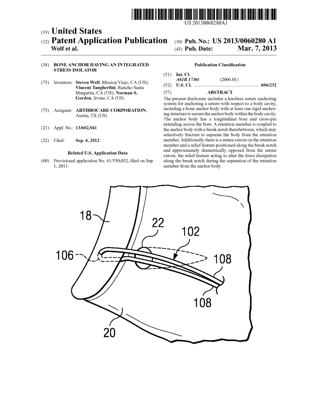 BONE ANCHOR HAVING AN INTEGRATED STRESS ISOLATOR - diagram, schematic, and image 01