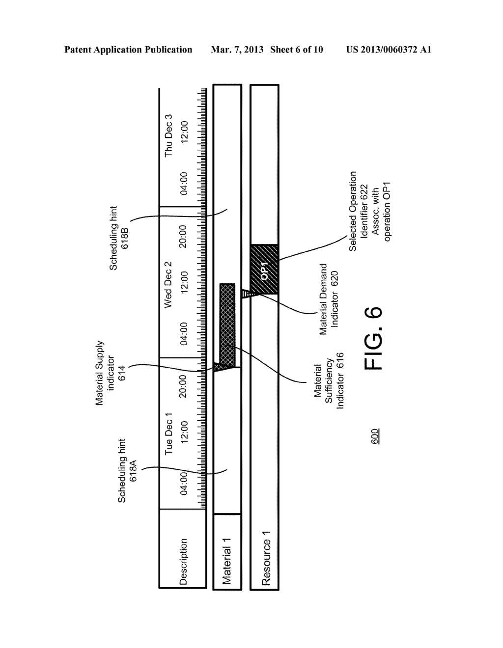 USER INTERFACE INCLUDING SCHEDULING HINT AND MATERIAL SUFFICIENCY     INDICATOR FOR PRODUCTION PLANNING - diagram, schematic, and image 07