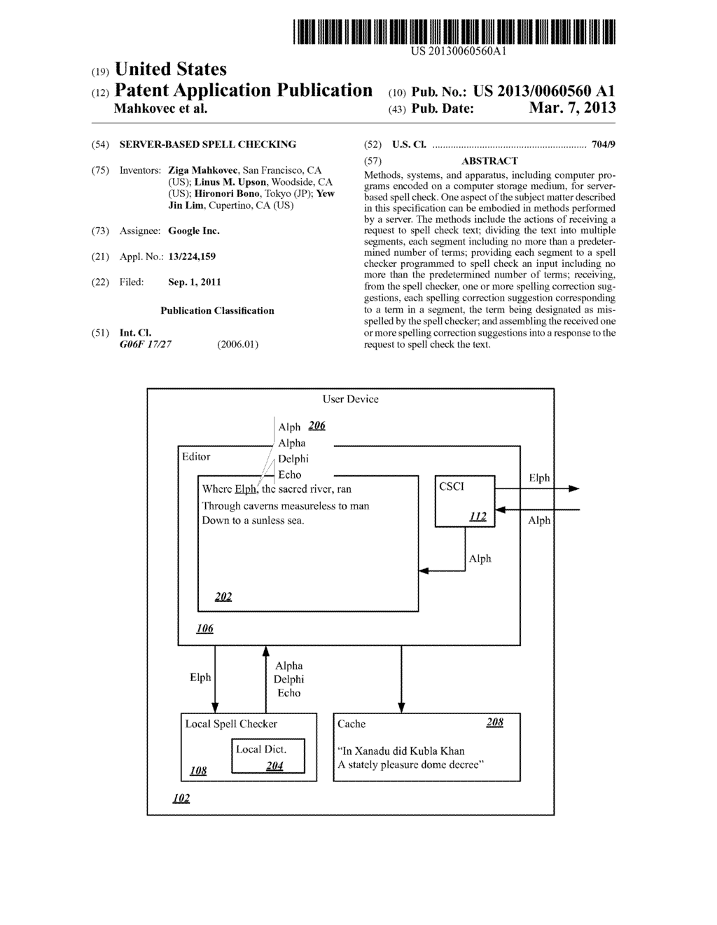 SERVER-BASED SPELL CHECKING - diagram, schematic, and image 01