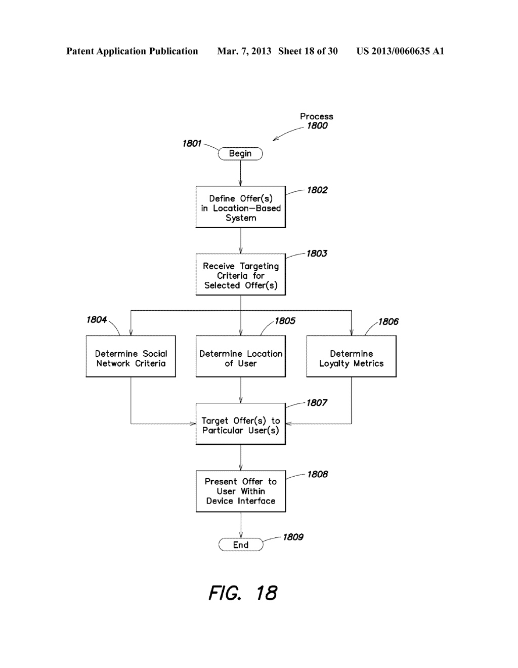 SYSTEM AND METHOD FOR MANAGING AND REDEEMING OFFERS WITH A LOCATION-BASED     SERVICE - diagram, schematic, and image 19