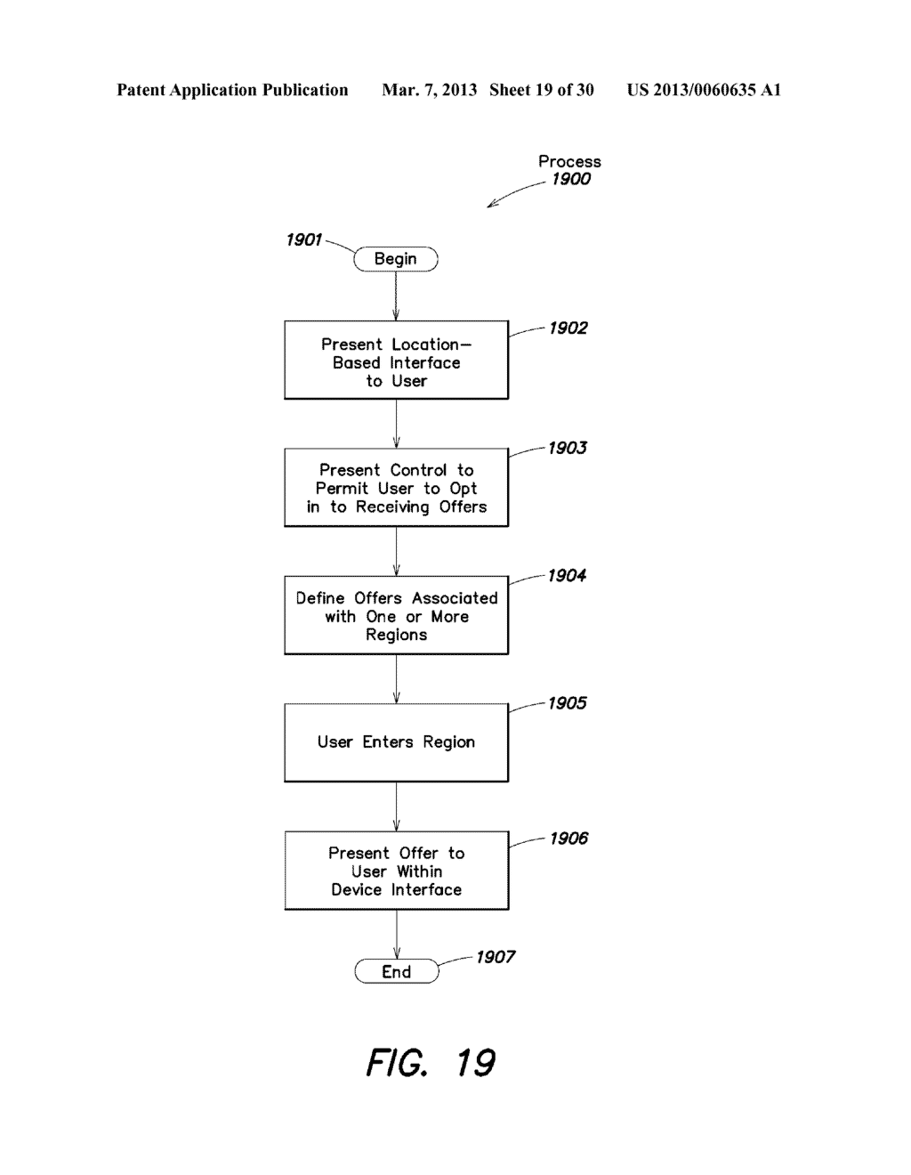 SYSTEM AND METHOD FOR MANAGING AND REDEEMING OFFERS WITH A LOCATION-BASED     SERVICE - diagram, schematic, and image 20