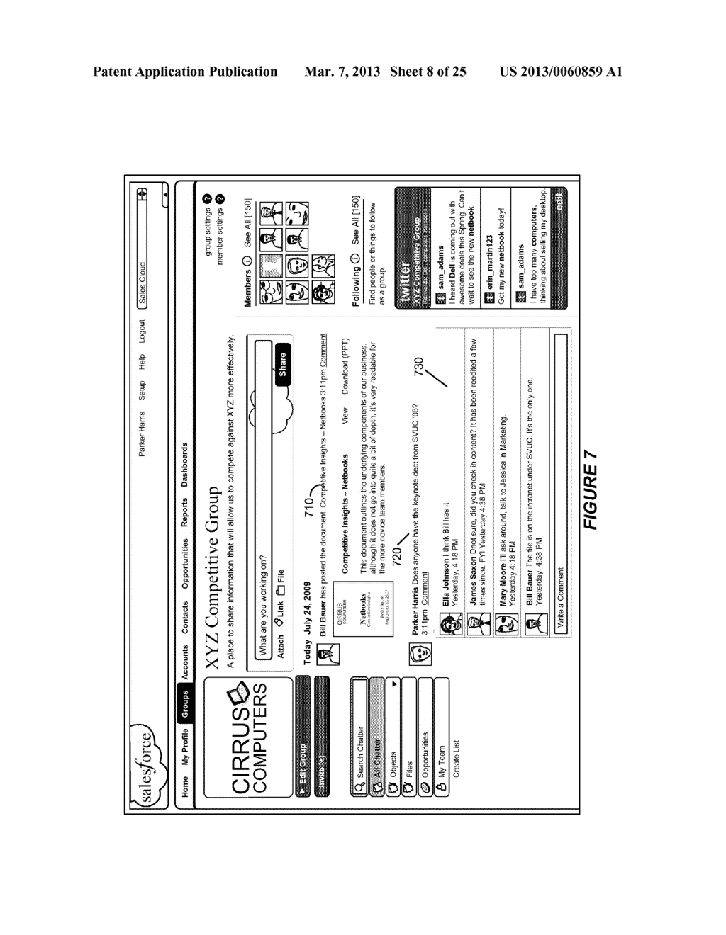 COMPUTER IMPLEMENTED METHODS AND APPARATUS FOR SELECTIVE DISPLAY OF     INFORMATION UPDATES OF A FEED OF AN ONLINE SOCIAL NETWORK - diagram, schematic, and image 09