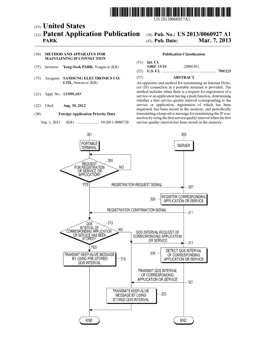 METHOD AND APPARATUS FOR MAINTAINING IP CONNECTION - diagram, schematic, and image 01