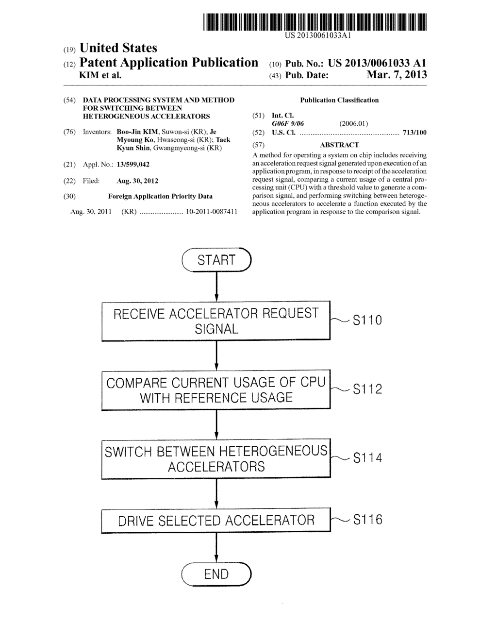 DATA PROCESSING SYSTEM AND METHOD FOR SWITCHING BETWEEN HETEROGENEOUS     ACCELERATORS - diagram, schematic, and image 01