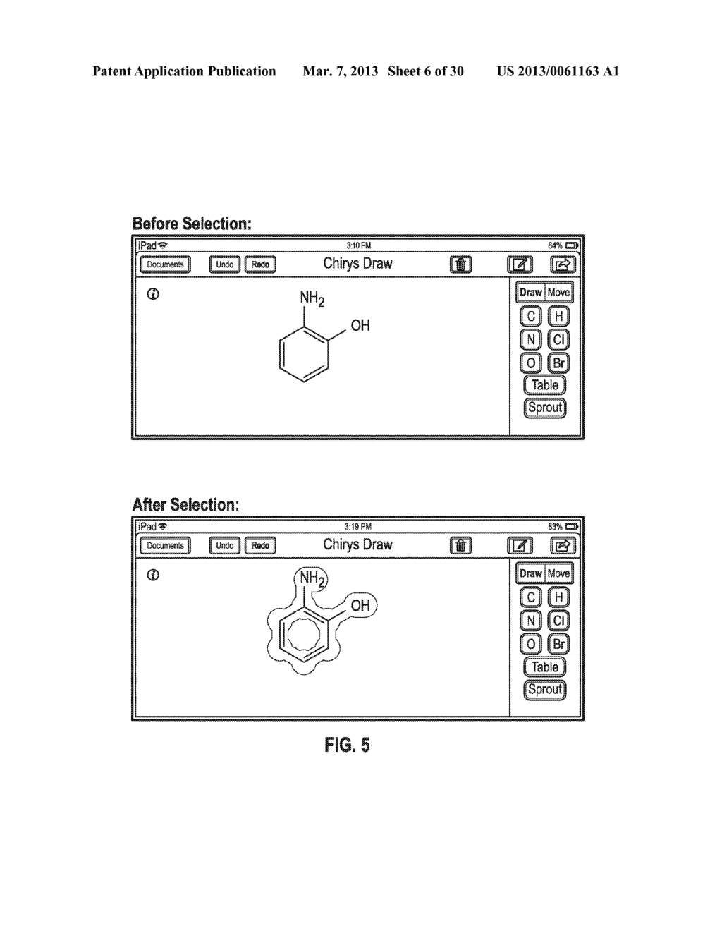 SYSTEMS AND METHODS OF EDITING A CHEMICAL STRUCTURE ON A TOUCH-SCREEN - diagram, schematic, and image 07