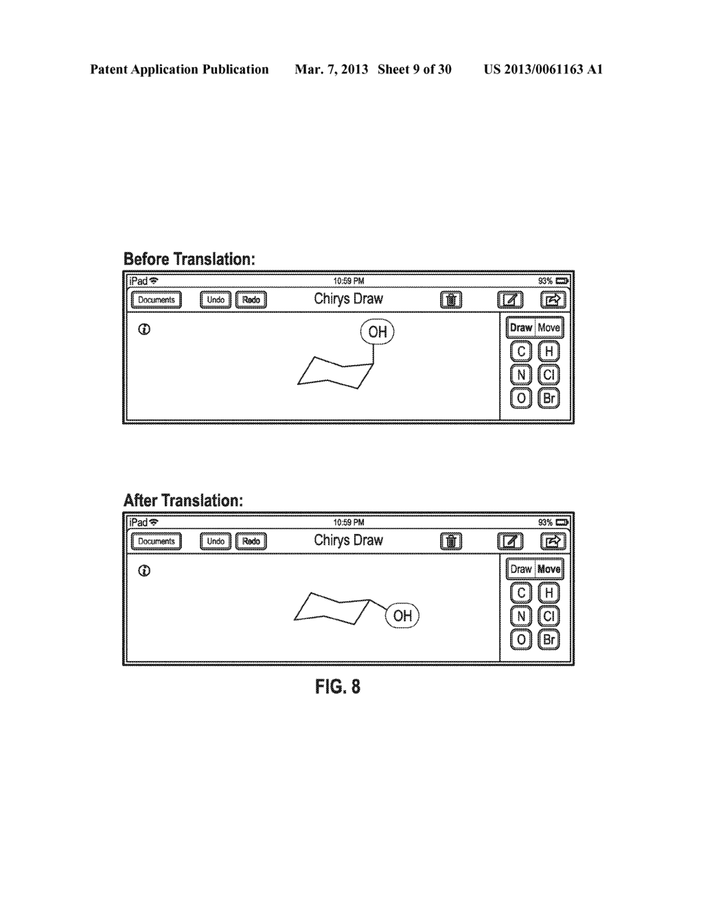 SYSTEMS AND METHODS OF EDITING A CHEMICAL STRUCTURE ON A TOUCH-SCREEN - diagram, schematic, and image 10