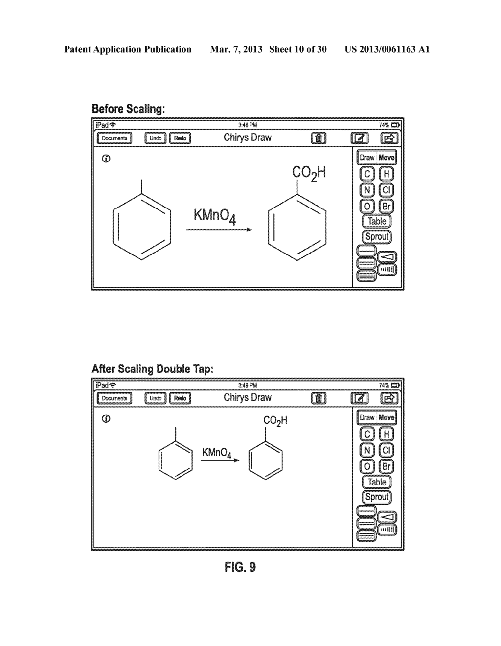 SYSTEMS AND METHODS OF EDITING A CHEMICAL STRUCTURE ON A TOUCH-SCREEN - diagram, schematic, and image 11