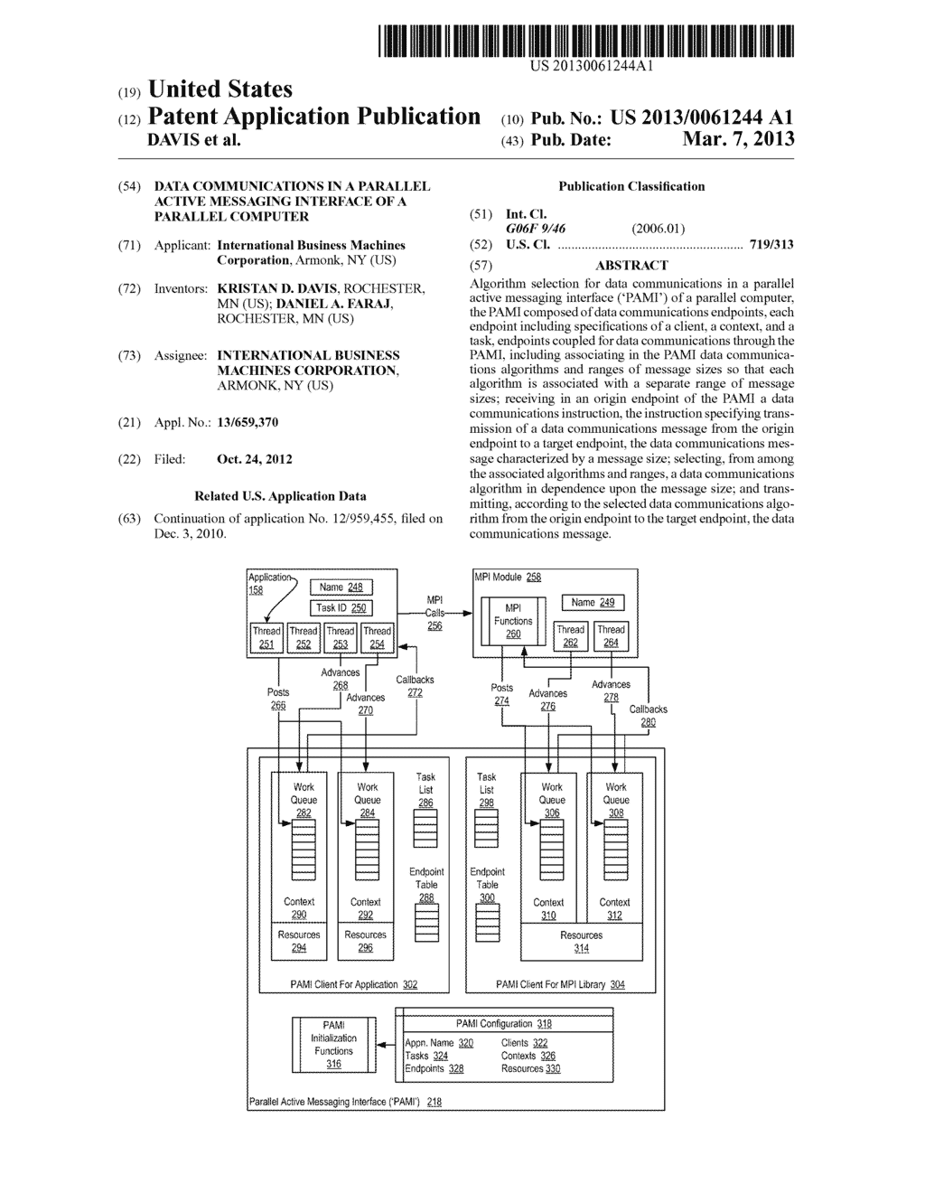 DATA COMMUNICATIONS IN A PARALLEL ACTIVE MESSAGING INTERFACE OF A PARALLEL     COMPUTER - diagram, schematic, and image 01