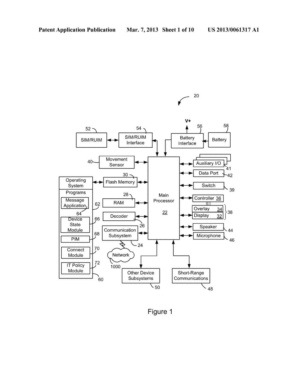 SYSTEM AND METHOD FOR ACCESS CONTROL IN A PORTABLE ELECTRONIC DEVICE - diagram, schematic, and image 02