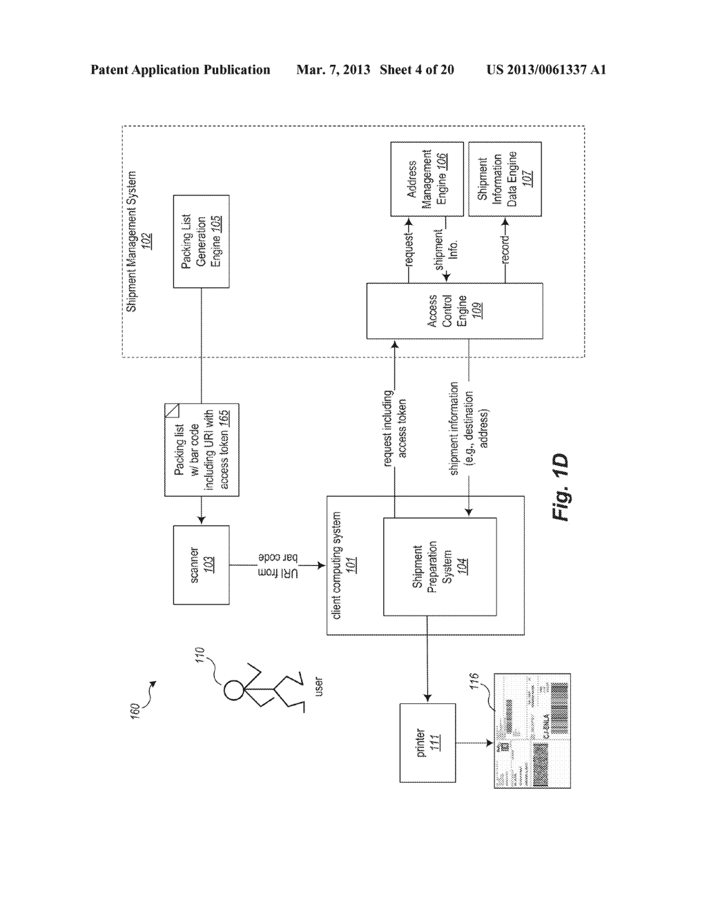 SECURING SHIPMENT INFORMATION ACCESSED BASED ON DATA ENCODED IN     MACHINE-READABLE DATA BLOCKS - diagram, schematic, and image 05