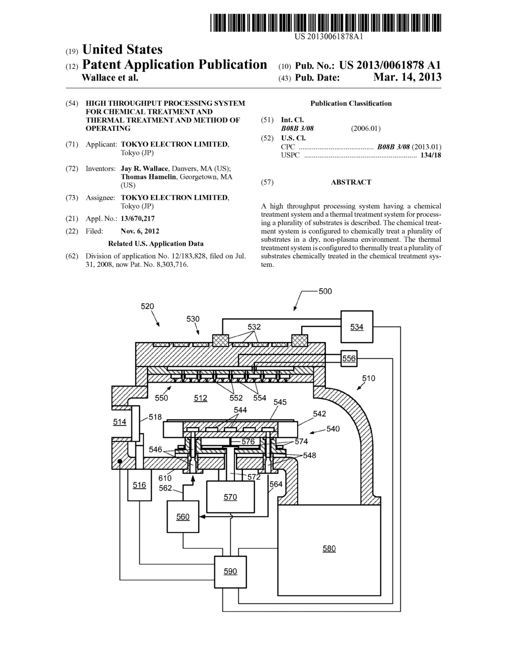 HIGH THROUGHPUT PROCESSING SYSTEM FOR CHEMICAL TREATMENT AND THERMAL     TREATMENT AND METHOD OF OPERATING - diagram, schematic, and image 01