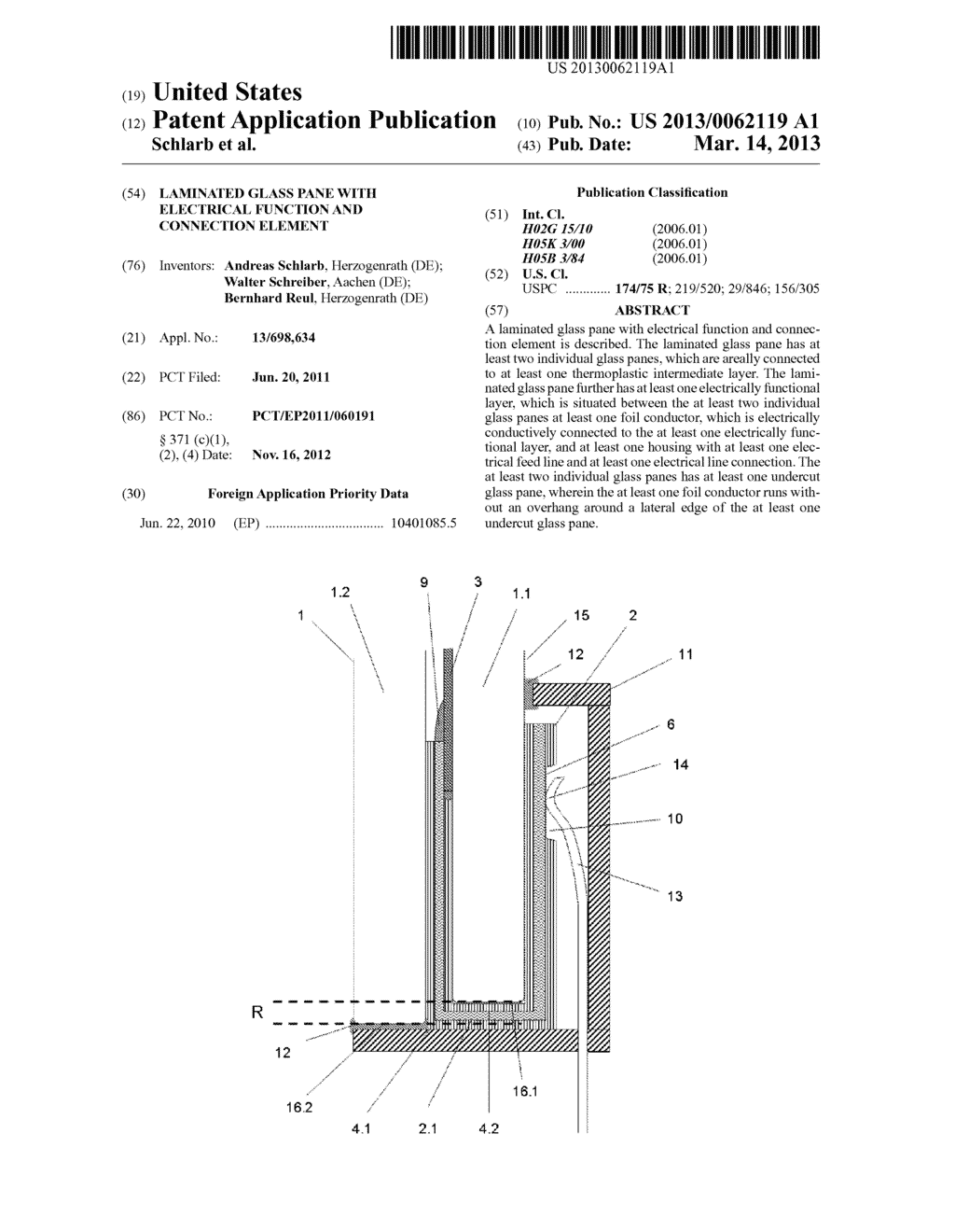 LAMINATED GLASS PANE WITH ELECTRICAL FUNCTION AND CONNECTION ELEMENT - diagram, schematic, and image 01