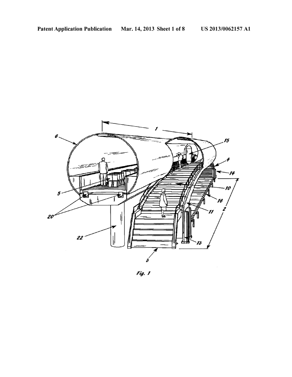 Transporter of passengers system with continuous movement - diagram, schematic, and image 02