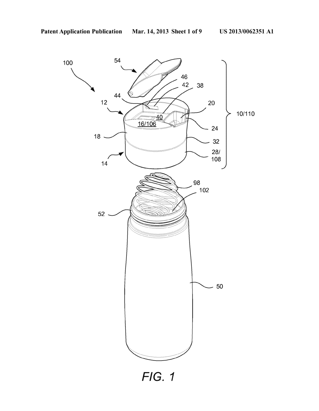 Liquid Container Closure with Integrated Push Button Latching Assembly - diagram, schematic, and image 02