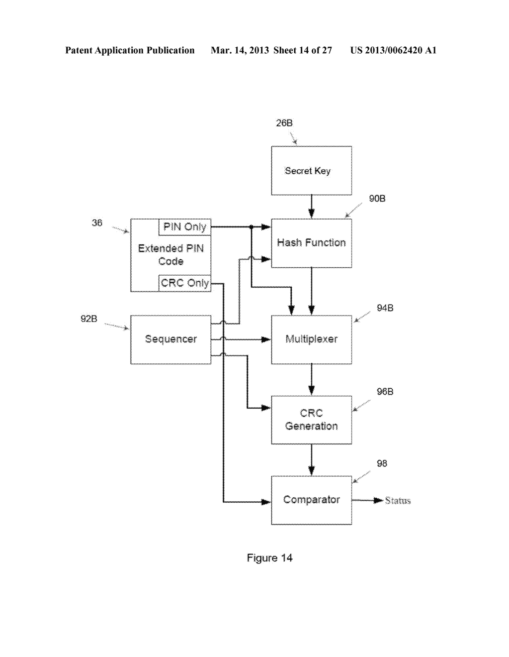 METHOD AND SYSTEM FOR THE GENERATION AND VALIDATION OF PERSONAL     IDENTIFICATION NUMBERS - diagram, schematic, and image 15