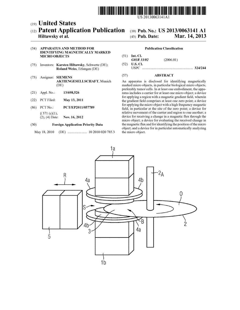 APPARATUS AND METHOD FOR IDENTIFYING MAGNETICALLY MARKED MICRO OBJECTS - diagram, schematic, and image 01