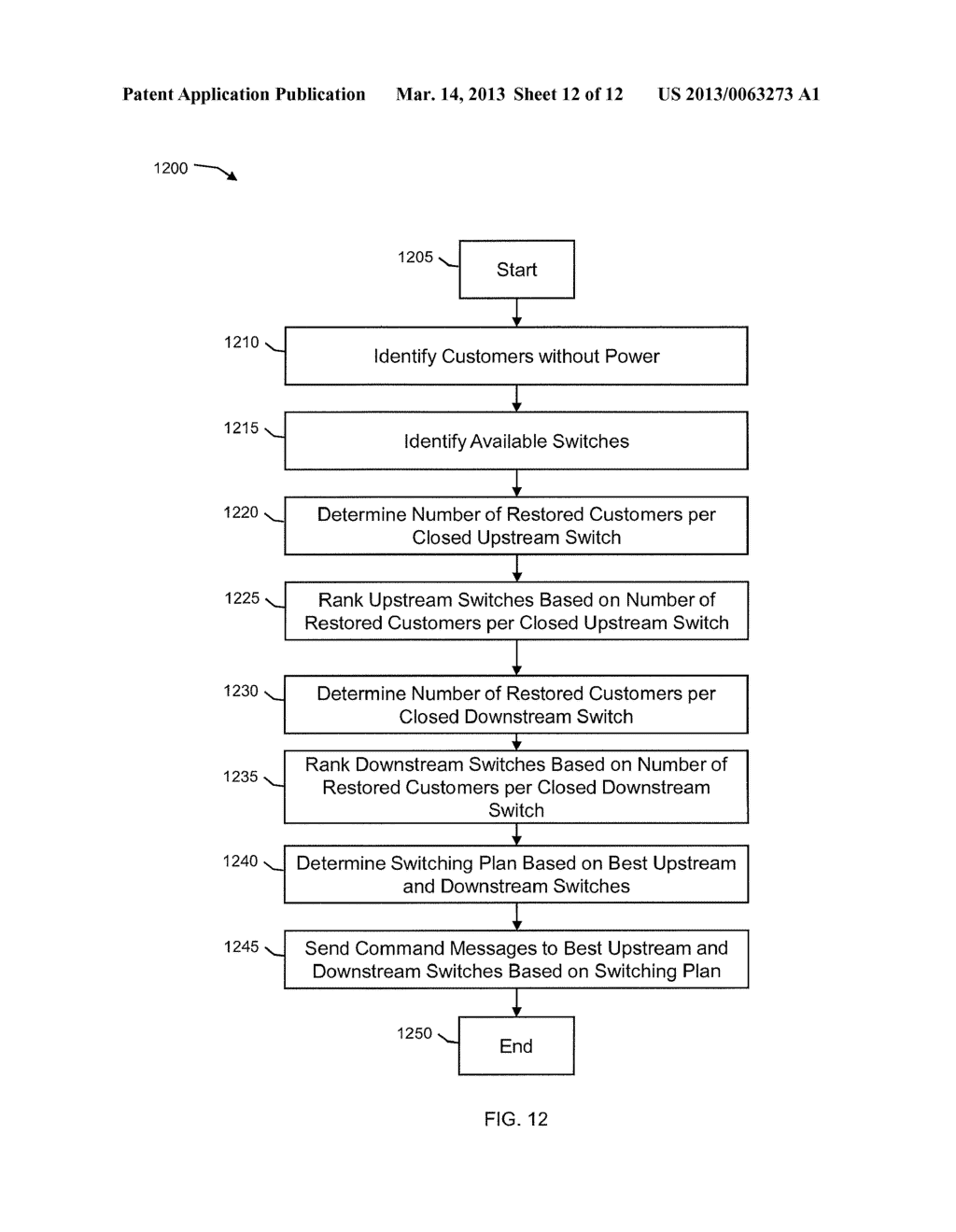 FAULT ISOLATION AND SERVICE RESTORATION IN AN ELECTRIC GRID - diagram, schematic, and image 13