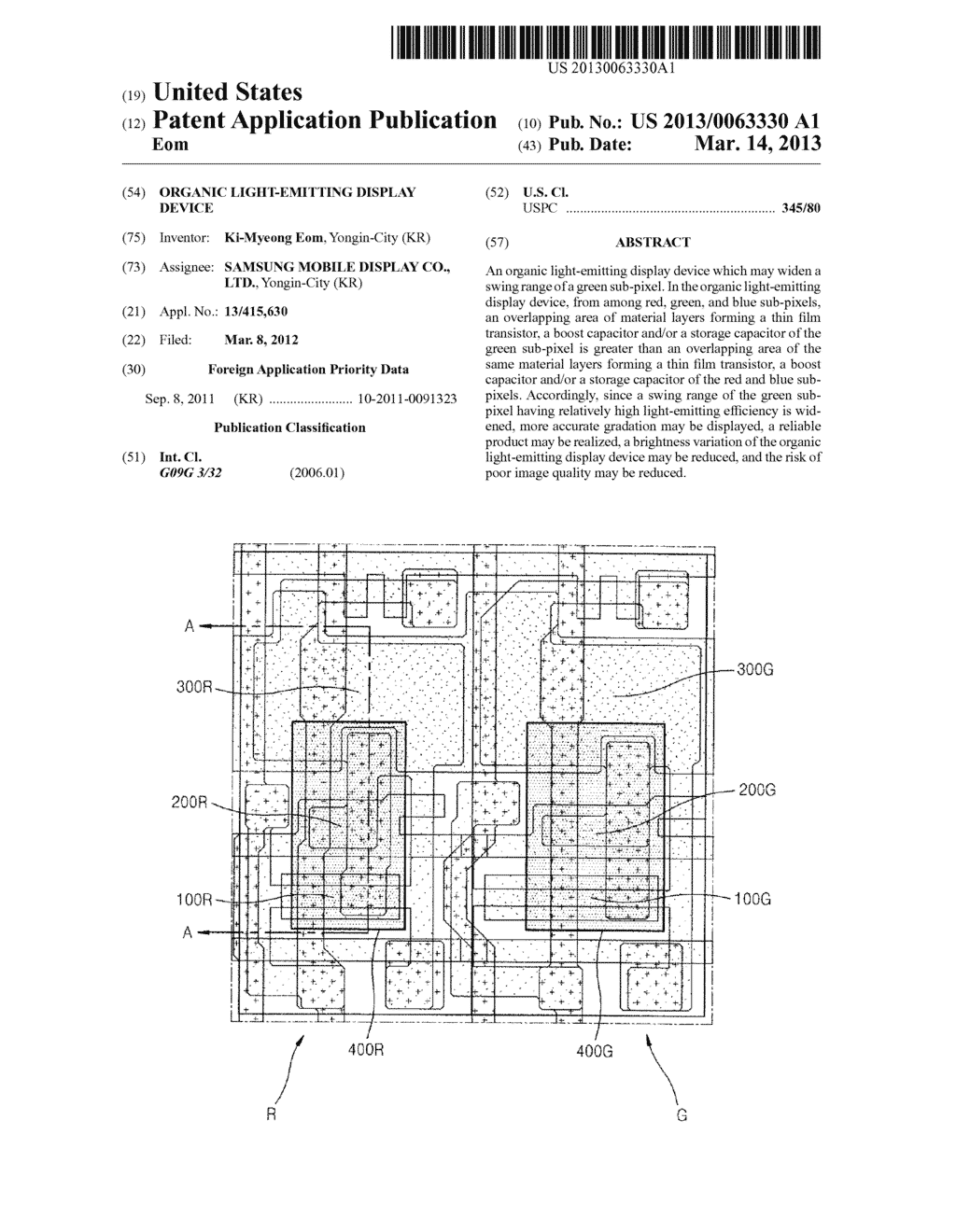 Organic Light-Emitting Display Device - diagram, schematic, and image 01