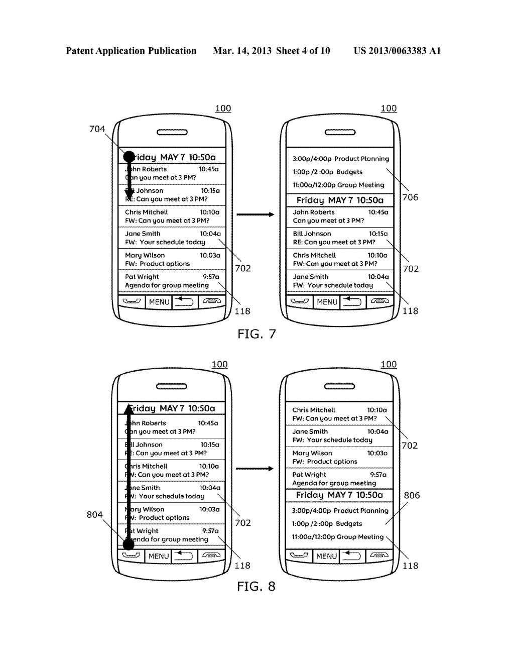 ELECTRONIC DEVICE AND METHOD OF DISPLAYING INFORMATION IN RESPONSE TO     DETECTING A GESTURE - diagram, schematic, and image 05