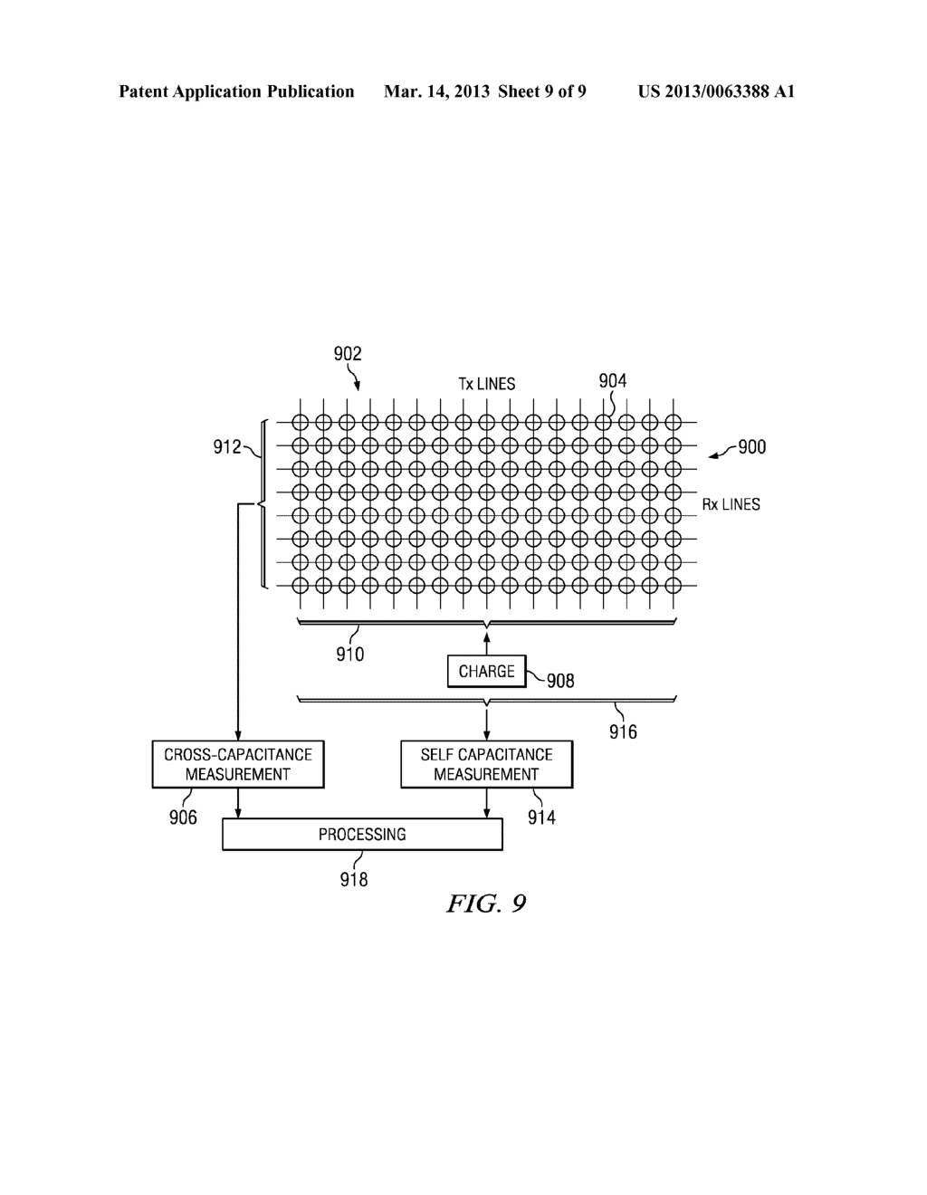 CAPACITIVE TOUCH SCREEN CONTROLLER IMPLEMENTING A SENSING METHOD FOR     IMPROVED NOISE IMMUNITY - diagram, schematic, and image 10