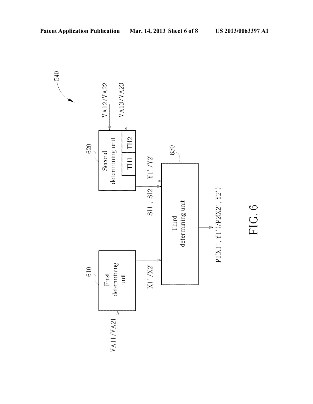 TOUCH PANEL WITH UNBALANCED CONDUCTIVE PATTERNS, AND TOUCH-CONTROLLED     APPARATUS AND METHOD FOR DETERMINING MULTI-TOUCH THEREOF - diagram, schematic, and image 07