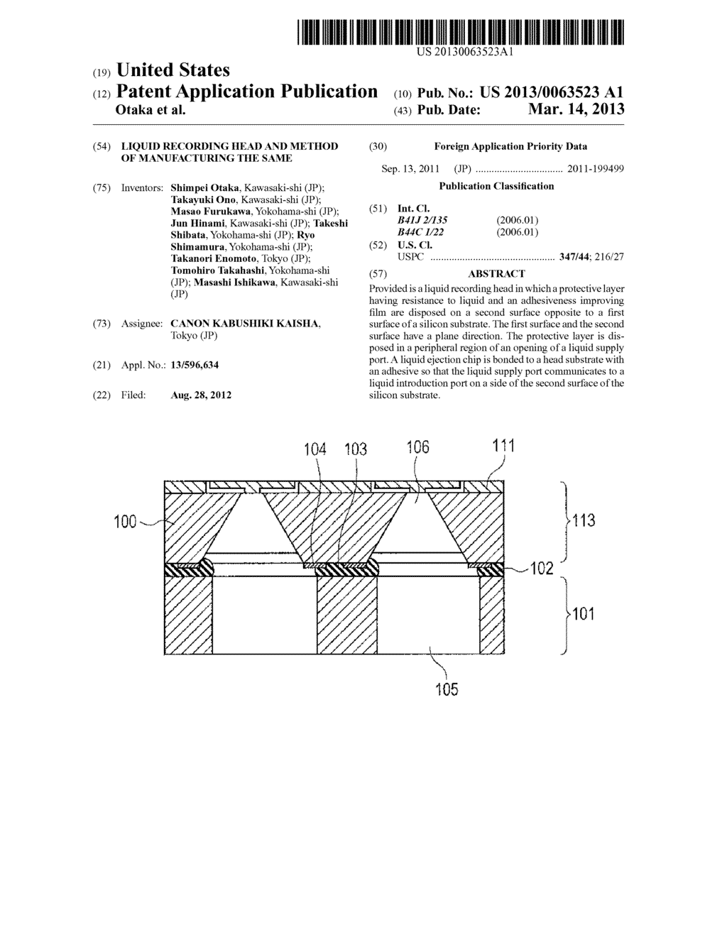 LIQUID RECORDING HEAD AND METHOD OF MANUFACTURING THE SAME - diagram, schematic, and image 01